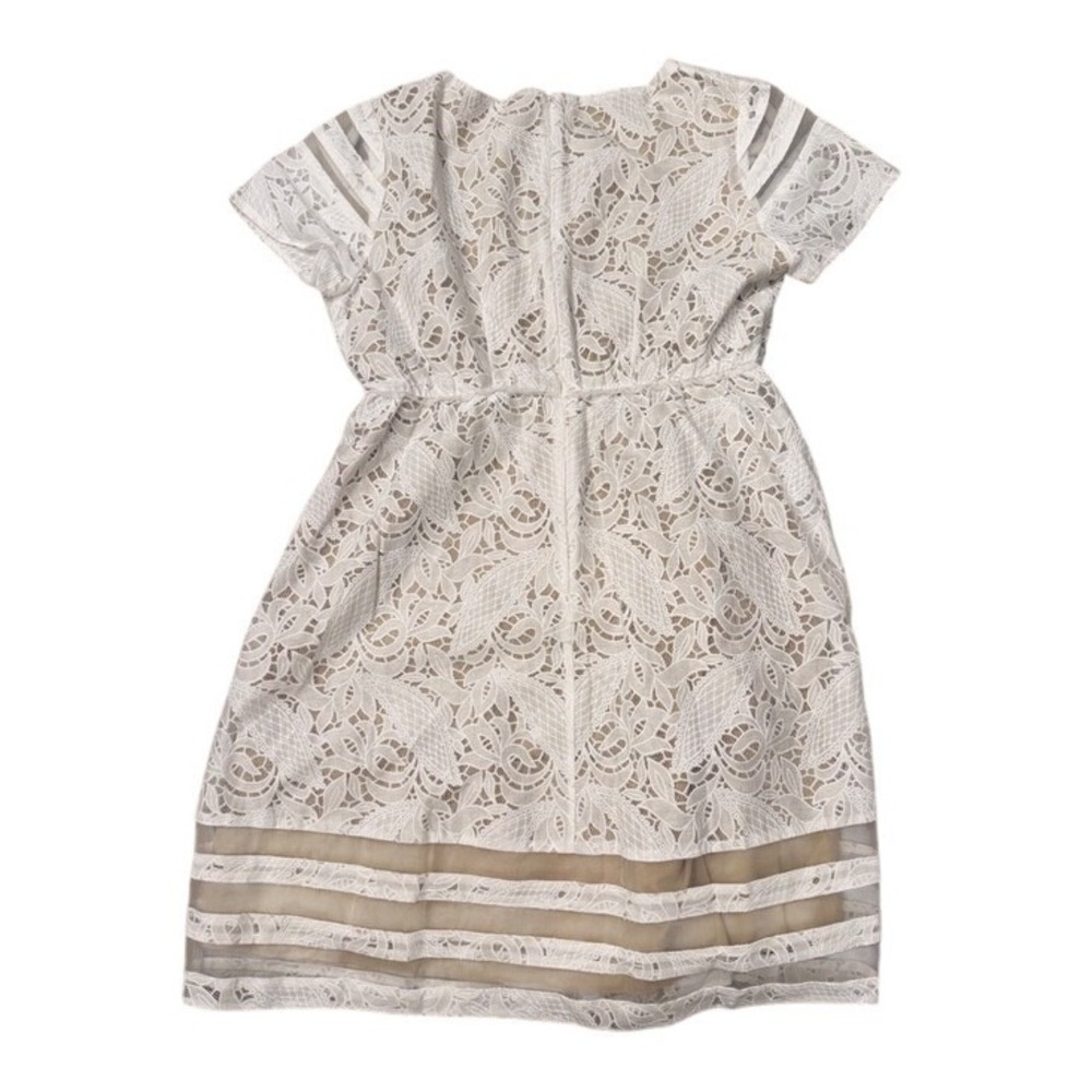 Motherhood‎ Maternity Lace Overlay Dress Women's Medium Feminine Sheer Easter - Picture 2 of 5